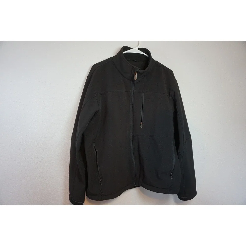 Tumi T-Tech Mens Black Softshell Fleece Lined Full Zip Jacket L